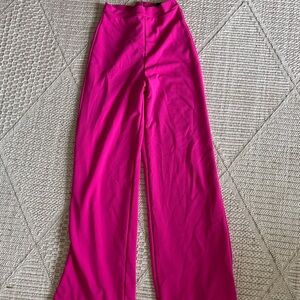 Lulu's Hot Pink Wide-Leg Trousers